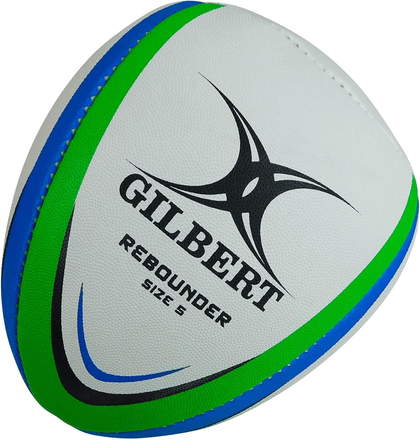 Pro Impact Rebounder Match Rugby Ball White and Neon Yellow
