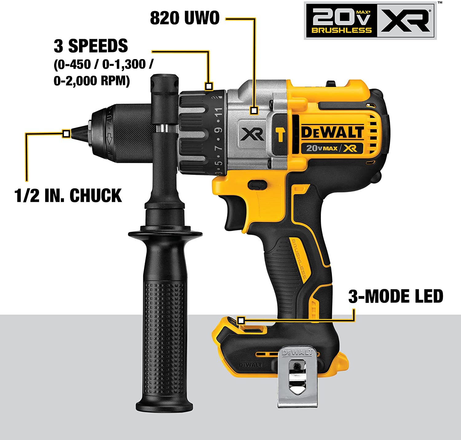 DEWALT 20V MAX* XR Cordless Drill Combo Kit, Brushless, 5.0-Ah, 2-Tool (DCK299P2) - Image 2