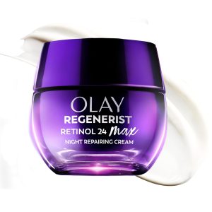 Olay Regenerist Retinol 24 Max Moisturizer, Retinol 24 Max Night Face Cream, Fragrance Free, 1.7 Oz + Whip Face