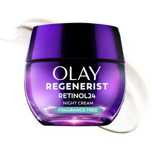 Olay Regenerist Retinol 24 Night Moisturizer cream, Fragrance free, 1.7 Fl Oz
