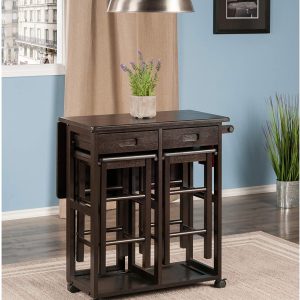 Winsome Suzanne 3-PC Set Space Saver Kitchen, Coffee Finish