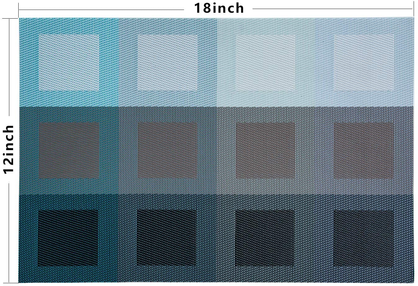 Placemats Set of 6 Woven Vinyl Table Mats, Kitchen Dining Table Decoration - Image 2