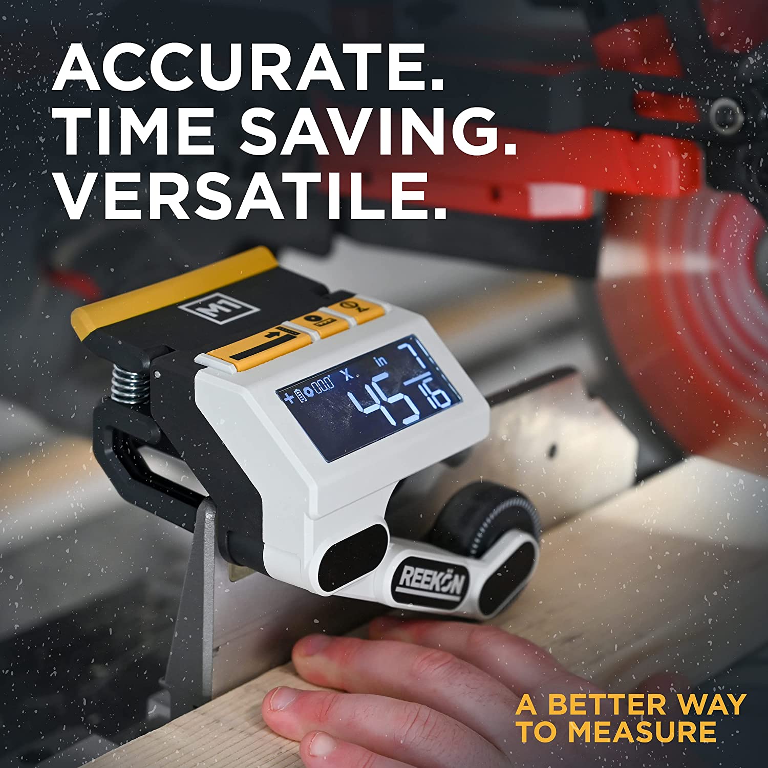 REEKON M1 Caliber Measuring Tool for Miter, Chop, and Band Saws – Eliminates Need to Measure & Mark Materials, Reduces Cut Time and Increases Safety, Measures Flat & Round Materials - Image 2