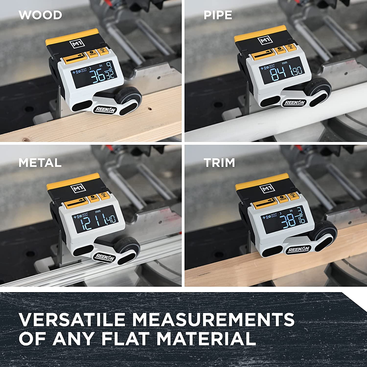 REEKON M1 Caliber Measuring Tool for Miter, Chop, and Band Saws – Eliminates Need to Measure & Mark Materials, Reduces Cut Time and Increases Safety, Measures Flat & Round Materials - Image 3